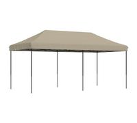 vidaXL Tente de réception Pliable escamotable Taupe 580x292x315 cm, Tente, Tente à auvent, auvent de Gazebo, Tente Gazebo, Tente de Jardin