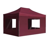 Vidaxl Tente De Réception Pliable Et Parois Aluminium 4,5x3 M Bordeaux