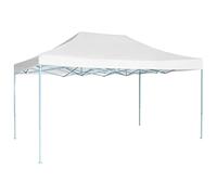 vidaXL Tente de Réception Pliable Professionnelle Tonnelle de Jardin Tonnelle de Patio Pavillon de Terrasse Auvent d'Extérieur 280x410x315 cm Acier Blanc