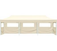 Vidaxl Tente De Réception Pliable Avec 5 Parois 3x9 M Blanc Cassé Blanc