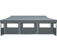 Vidaxl Tente De Réception Pliable Avec 5 Parois 3 X 9 M Anthracite Blanc