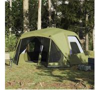 Tente Familiale 10 Personnes, Tente d'Ombrage avec Sac de Transport, Auvent Portable avec Parois Latérales pour Randonnée, Vert Libération Rapide