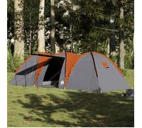 Tente familiale à dôme 8 personnes gris et orange imperméable