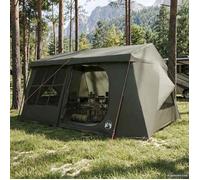 vidaXL Tente familiale avec auvent imperméable 9 personne Vert armée 42042249