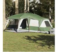 vidaXL Tente familiale avec dôme porche 9 personnes vert imperméable, tente, tente de jardin, abri extérieur, tente de 4009584