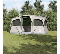 vidaXL Tente familiale avec toit Blanc et vert 435 x 255 x 216 cm 4100685