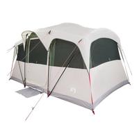 vidaXL Tente familiale avec Toit Blanc et Vert 435 x 255 x 216 cm, Tente de Camping Pliable, abri Moderne pour Famille, imperméable et résistant aux UV pour Jardin et terrasse