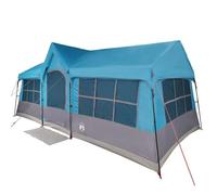 vidaXL Tente familiale pliable 622×295×238 cm – Toit bleu/gris, imperméable, résistant aux UV