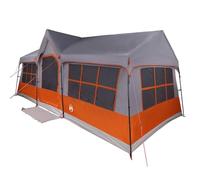 vidaXL Tente familiale avec Toit Gris et Orange 622 x 295 x 238 cm, Tente de Camping Pliable, abri Moderne pour Famille, imperméable et résistant aux UV pour Jardin et terrasse
