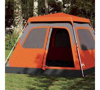 Vidaxl Tente Familiale Dôme 6 Personnes Gris Orange Libération Rapide
