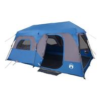 vidaXL Tente familiale 9 personnes Imperméable Système de dégagement rapide Bleu