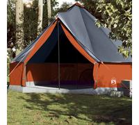 Vidaxl Tente Familiale Tipi 10 Personnes Gris Et Orange Imperméable