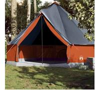 vidaXL Tente familiale tipi 10 personnes gris et orange imperméable, tente, tente de jardin, abri extérieur, tente de 94596