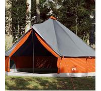vidaXL Tente familiale tipi 12 personnes gris et orange imperméable, tente, tente de jardin, abri extérieur 94593