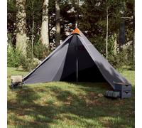 Vidaxl Tente Familiale Tipi 7 Personnes Gris Et Orange Imperméable