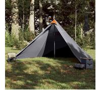 vidaXL Tente Familiale Tipi 7 Personnes, Tente d'Ombrage avec Sac de Transport, Auvent de Camping, Abri de Jardin, Gris et 94712