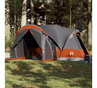 Vidaxl Tente Familiale Tipi 8 Personnes Gris Et Orange Imperméable