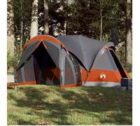 vidaXL Tente familiale Tipi pour 8 personnes gris et orange imperméable 94739