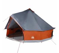vidaXL Tente familiale tipi 94596 – 10 personnes, gris et orange, imperméable
