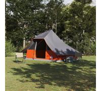 Vidaxl Tente Familiale Tipi Gris Et Orange Pour 10 Personnes Étanche