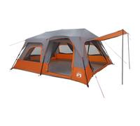 vidaXL Tente instantanée grise et orange pour 10 personnes, tente d'aventure, montage rapide, pour 4 personnes, camping moderne, simple, idéale pour l'extérieur