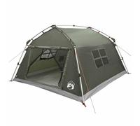 vidaXL Tente instantanée résistante à l'eau pour 4 personnes, vert militaire, tente de camping portable moderne, abri léger pour la famille, équipement d'extérieur à installation rapide