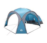 vidaXL Tente latérale Bleu 410 x 410 x 250 cm Polyester et Acier, Tente de Camping Pliable, abri d'aventure, Portable, résistant aux intempéries, équipement de Plein air