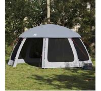 Tente piscine toit amovible parois maille gris 510x510 cm