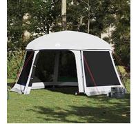 vidaXL Tente Piscine Toit Amovible parois Maille Gris 512x458 cm, Tente Grise, Tente de Jardin, abri de Jardin, Tente, abri extérieur, Tente étanche