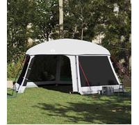 vidaXL Tente piscine toit amovible parois maille gris 618x532 cm, tente grise, tente de jardin, abri de jardin, tente 4100630