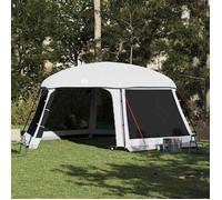 vidaXL Tente Piscine Toit Amovible parois Maille Gris 618x532 cm, Tente Grise, Tente de Jardin, abri de Jardin, Tente, abri extérieur, Tente étanche