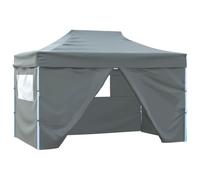 vidaXL Tente Pliable 4 Parois Latérales 3x4,5 m Anthracite Tonelle Pavillon