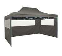 Vidaxl Tente Pliable Avec 3 Parois 3 X 4,5 M Anthracite