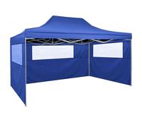 Vidaxl Tente Pliable Avec 3 Parois 3 X 4,5 M Bleu Bleu
