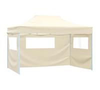 vidaXL Tente Pliable avec 3 Parois 3x4,5 m Crème Tonnelle de Jardin Chapiteau 44972