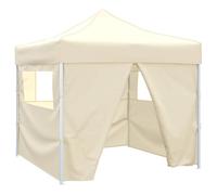vidaXL Tente pliable avec 4 parois Crème 3 x 3 m