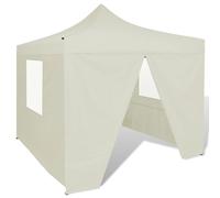 vidaXL Tente pliable avec 4 parois Crème 3 x 3 m