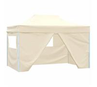 vidaXL Tente pliable avec 4 parois latéraux 3 x 4,5 m Blanc crème 42513