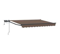 vidaXL Tente rétractable manuelle avec LED taupe, une solution moderne pour l'ombre extérieure, tente rétractable, tonnelle de jardin, lumière LED