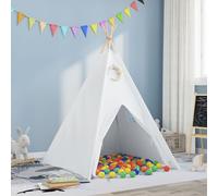 Vidaxl Tente Teepee Pour Enfants Avec Sac De Transport & Balles De Jeu Blanches