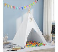 Vidaxl Tente Teepee Pour Enfants Avec Sac De Transport & Balles De Jeu Blanches