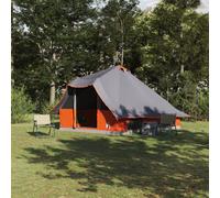 Vidaxl Tente Tipi Avec Toit Gris Et Orange 358 X 296 X 258 Cm Taffetas