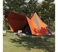 Vidaxl Tente Tipi Avec Toit Gris Et Orange 510 X 690 X 330 Cm Taffetas