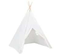 vidaXL Tente Tipi d'enfants avec Sac Maison de Jeux Tente pour Tout-Petits Garçons Filles Bébés Intérieur Peau de Pêche Blanc 120x120x150 cm