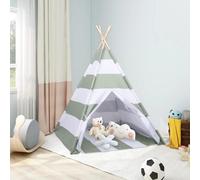 Vidaxl Tente Tipi D'enfants Et Sac Peau De Pêche Rayures 120x120x150cm