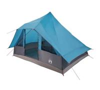 vidaXL Tente Tipi familiale avec Toit Bleu 364 x 281 x 257 cm, Tente familiale, équipement de Camping étanche, Aventure, randonnée, abri d'urgence Portable