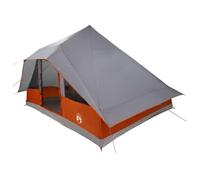 vidaXL Tente Tipi familiale Gris et Orange 364 x 281 x 257 cm, Tente familiale, équipement de Camping étanche, Aventure, randonnée, abri d'urgence Portable