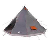 vidaXL Tente Tipi familiale Gris et Orange 560 x 560 x 300 cm, Tente Tipi pour Camping, spacieuse, imperméable, Moderne et Ignifuge pour Vos Aventures en Famille en Plein air