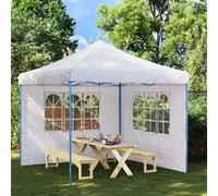 Vidaxl Paroi De Tente De Réception 2 Pcs Avec Fenêtre Pe Blanc Blanc