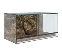vidaXL Terrarium en verre pour reptiles 80x40x40 cm Vision à 360° Bonne ventilation Blanc